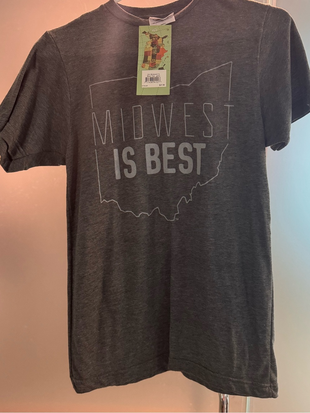 Midwest Is Best Graphic Tee - Charcoal